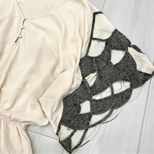 Elegant Cream and Black Women's Top